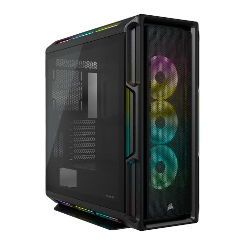 Corsair iCUE 5000T RGB Gaming Case w/ Glass Window, E-ATX, Multiple RGB Strips, 3 RGB Fans, iCUE Commander CORE XT included, USB-C, Black