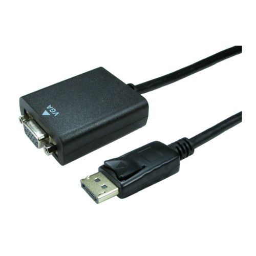 Euro IT DisplayPort Male to VGA Female Converter Cable, 15cm, Black