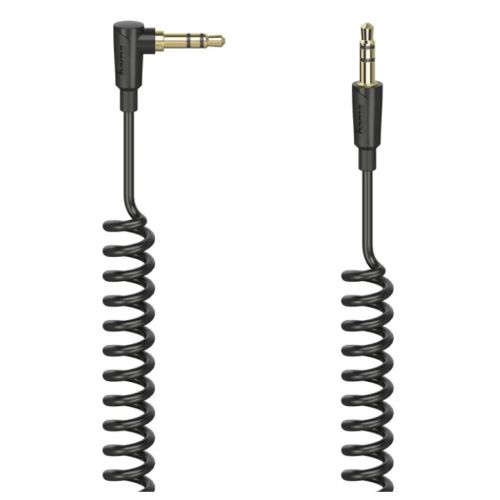 Hama Flexi-Slim 3.5mm Jack Stereo Spiral Cable, 90Â° Male to Straight Male, 1.5 Metre