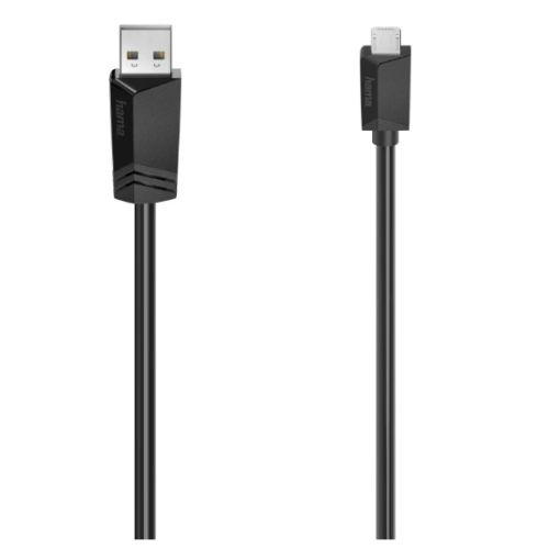 Hama USB-A to Micro USB Cable, USB 2.0, 1.5 Metre, Black