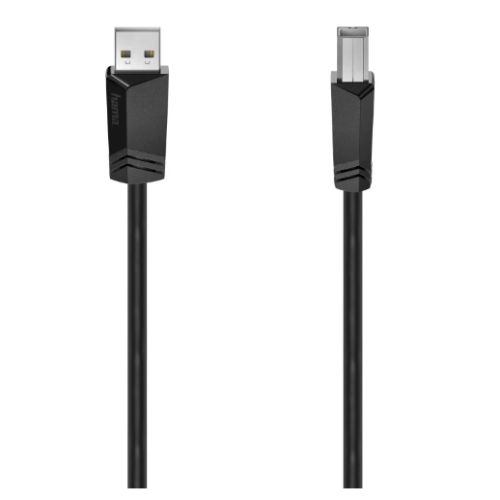 Hama USB-A to USB-B Cable, USB 2.0, 1.5 Metre, Black