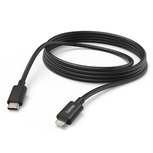 Hama Charging/Data USB-C to Lightning Cable, 480Mbps, 3 Metre, Black