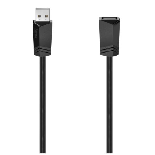 Hama USB 2.0 Extension Cable, Male to Female, 1.5 Metre, Black