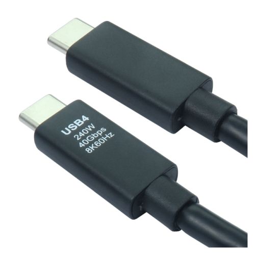 Euro IT USB4 40Gbps Type-C Male to Male 240W EPR Cable, 5 AMP, Power Delivery, High-Speed Data Transfer, 1 Metre, Black