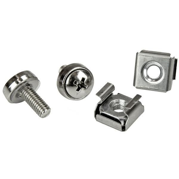 StarTech.com M5 CAGE NUTS & SCREWS 100 Pkg M5 Mounting Screws and Cage Nuts for Server Rack Cabinet, Screw, Silver, 420 g, 100 pc(s), 15 cm,