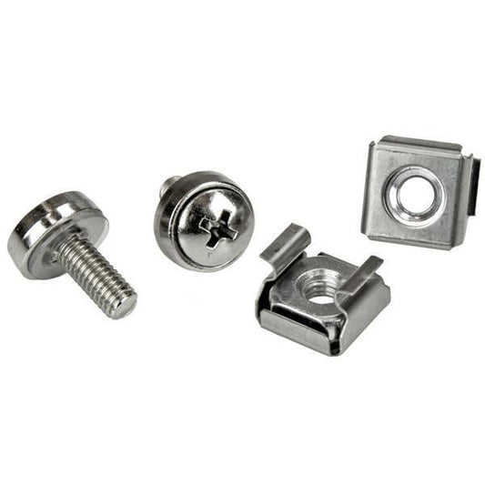 StarTech.com M5 CAGE NUTS & SCREWS 100 Pkg M5 Mounting Screws and Cage Nuts for Server Rack Cabinet, Screw, Silver, 420 g, 100 pc(s), 15 cm,