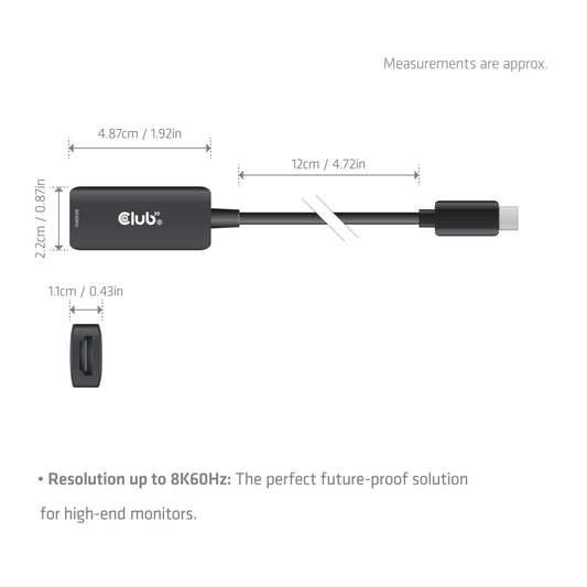 CLUB3D USB-C® to HDMI™ 2.1 Adapter 8K60Hz