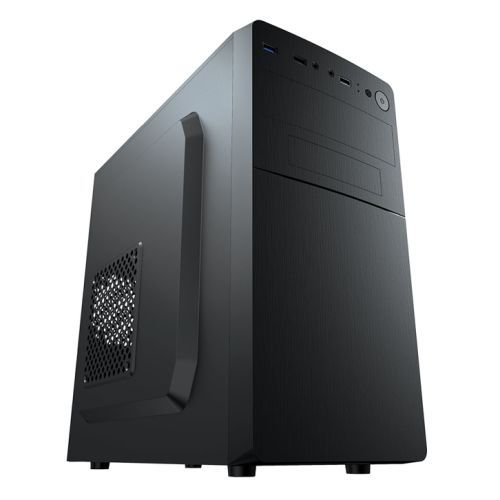 Vida Business Black Office Case, Micro ATX, 8cm Fan, High Airflow Side