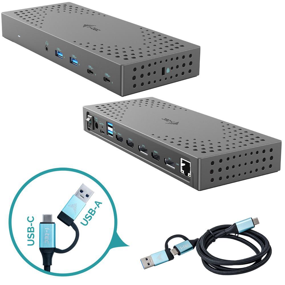 i-tec Usb 3.0 / Usb-C / Thunderbolt, 3X 4K Docking Station Gen 2 + Power Delivery 100W
