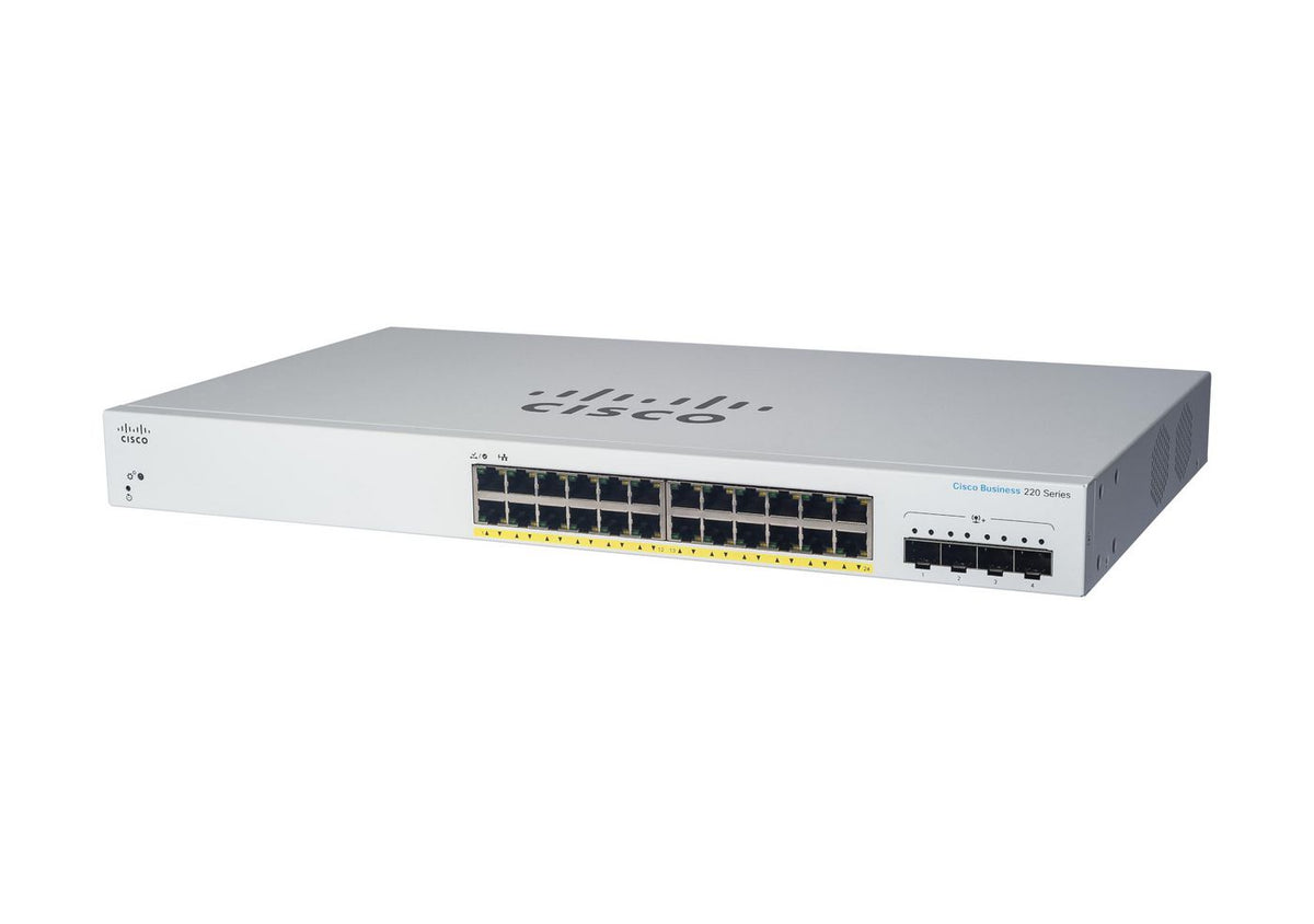 Cisco Cbs220-24P-4X Managed L2 Gigabit Ethernet (10/100/1000) Power Over Ethernet (Poe) White