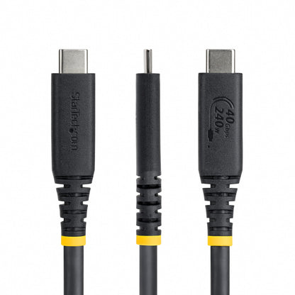 StarTech.com 1m (3ft) USB4 Cable, 40Gbps, USB-IF Certified USB-C Cable, 240W PD, 8K 60Hz/4K 240Hz DP2.1 DP40, TPE Jacket, Thunderbolt 4 Compatible - Black USB-C Cord