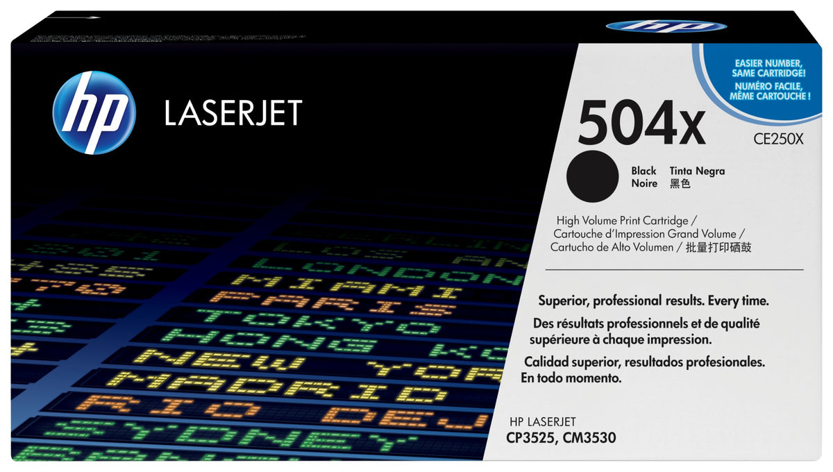 HP CE250X/504X Toner cartridge black high-capacity, 10.5K pages ISO/IEC 19798 for HP CLJ CP 3525