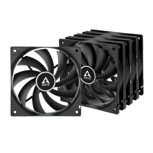 Arctic F12 Low Noise 12cm Case Fans (5 Pack), Black, 9 Blades, Fluid Dynamic, Value Pack