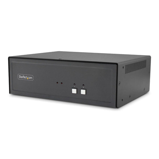 StarTech.com Secure 2-Port Dual-Monitor Kvm Switch, Hdmi Or Displayport, 4K 60Hz, Niap 4.0 Desktop Kvm, Metal Housing, Cac Port, Made In