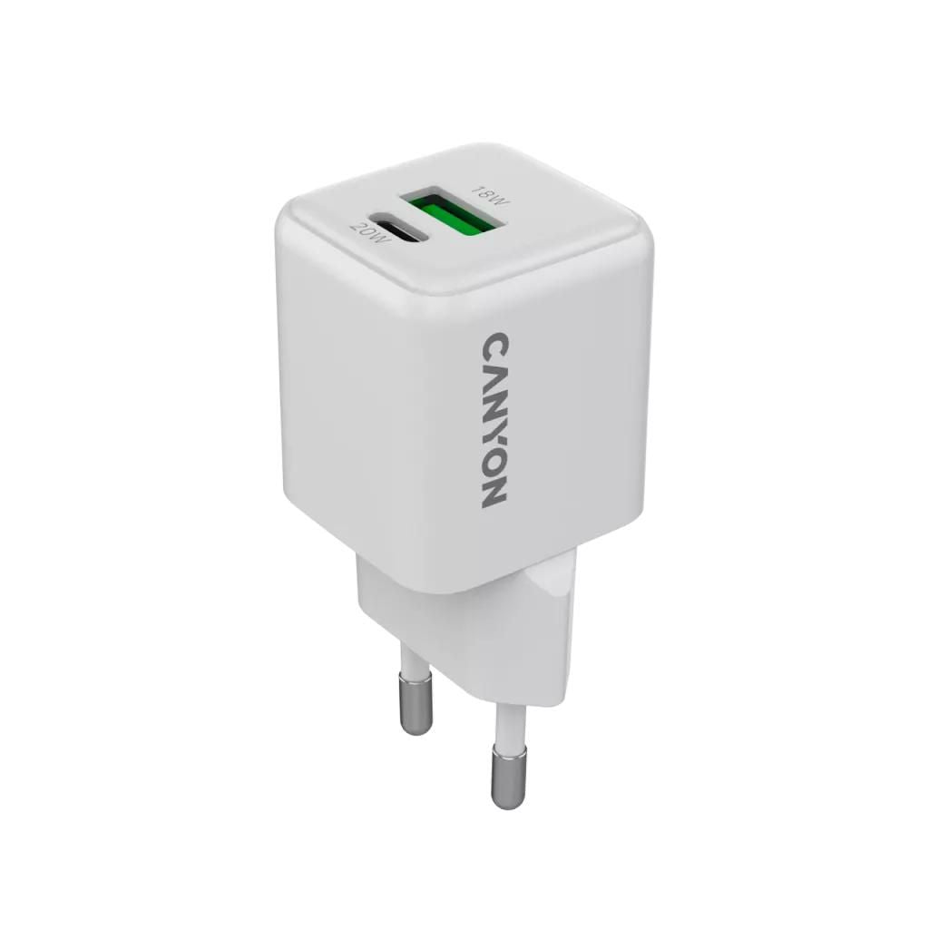 Canyon Cu20Ac Digital Camera, Gaming Controller, Headphones, Headset, Mobile Phone, Laptop, Power Bank, Tablet White Ac Fast Charging Indoor