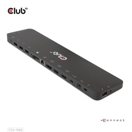 Club3D Usb Gen1 Type-C Triple Display Dp Alt Mode Displaylink Dynamic Pd Charging Dock With 120 Watt Ps