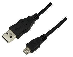 LogiLink USB 2.0 cable, USB-A/M to Micro-USB/M, black, 0.6 m 0.60m USB A-USB Micro B, 0.60 m, USB A, Micro-USB B, 2.0, Male/Male, Black