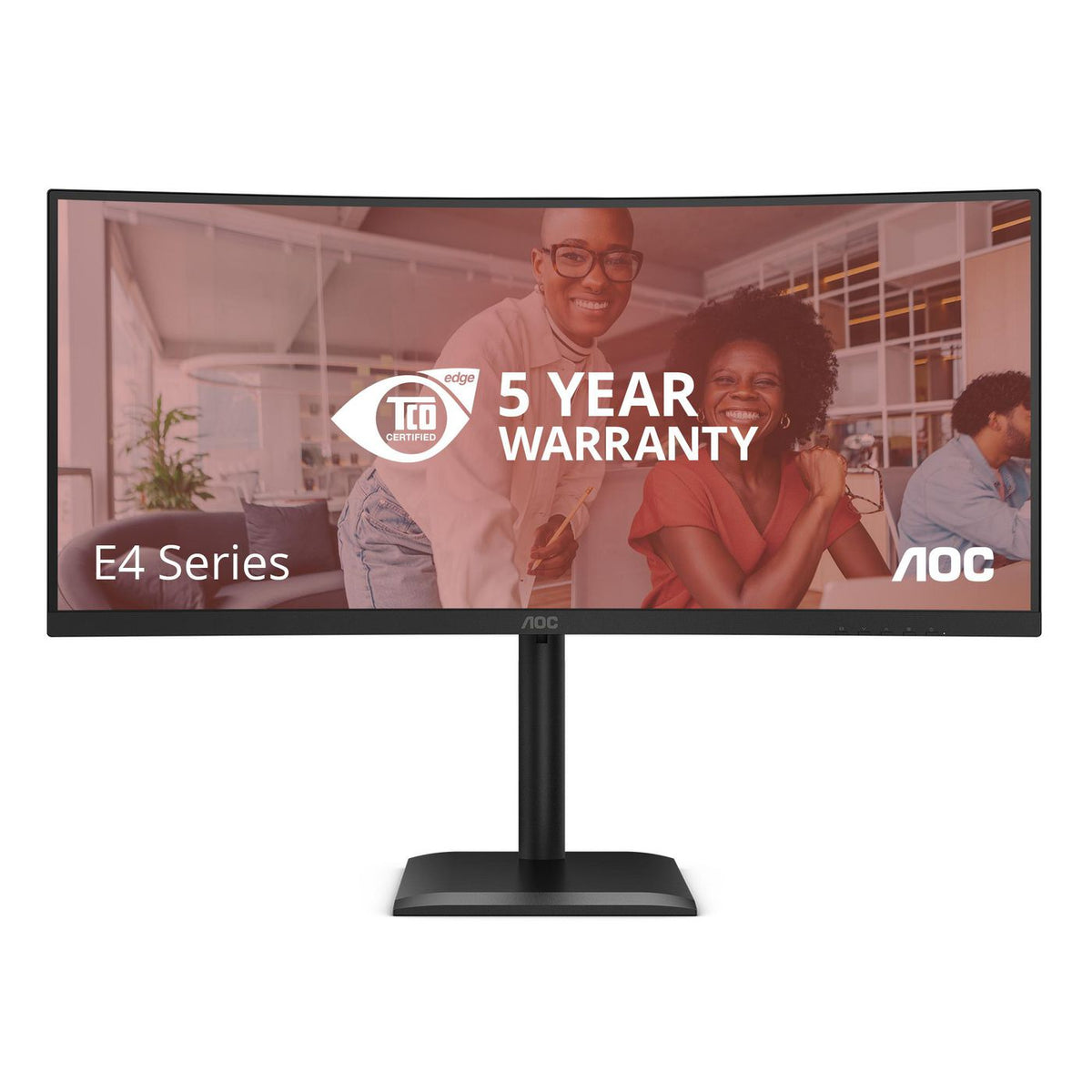 AOC Cv Computer Monitor 86.4 Cm (34") 3440 X 1440 Pixels Ultrawide Quad Hd Lcd Black