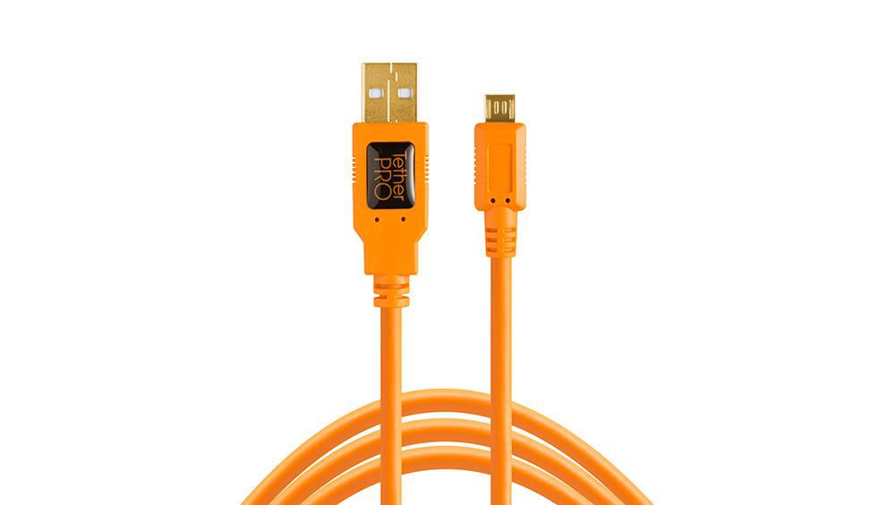 Tether Tools CU5430ORG USB cable 4.6 m USB 2.0 USB A Micro-USB B Orange 2.0 A Male to Micro B 5-pin