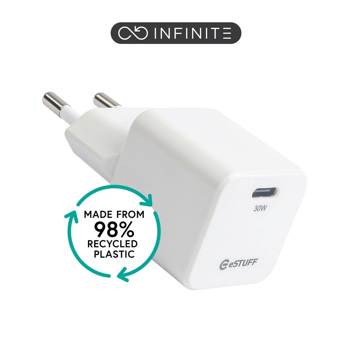 eSTUFF ES637027-BULK mobile device charger Smartphone White AC Fast charging Indoor