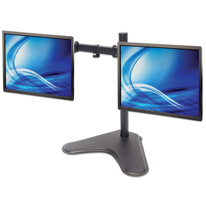 Manhattan Dual Desk Mount for TV & Monitors (Full Motion), Stand Assembly, For screens: 10-27", VESA compatibility: 75x75 and 100x100mm - check the dimensions of the four mounting holes on back of screen to ensure it fits, Max 8kg (each), Black, Bracket