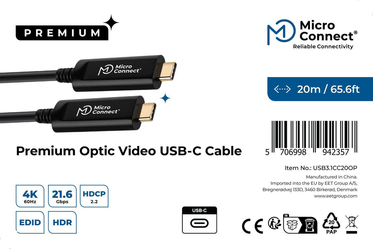 Microconnect USB3.1CC20OP USB cable 20 m USB C Black