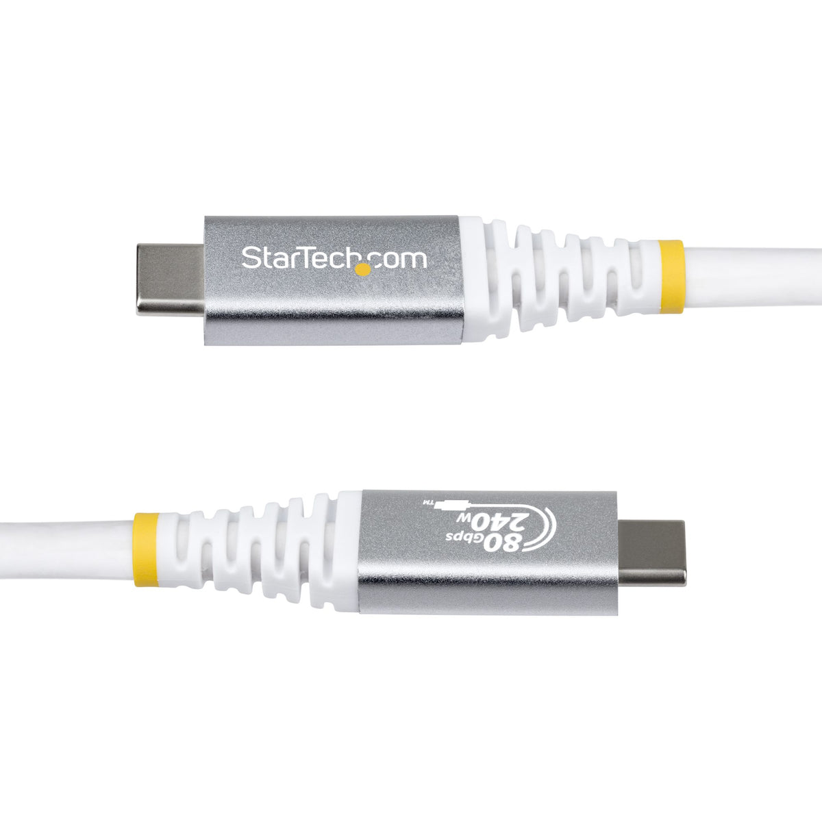 StarTech.com 1m (3ft) USB4 Cable, 80Gbps, USB-IF Certified USB-C Cable, 240W PD, 8K 120Hz/4K 240Hz DP2.1 DP80, TPE Jacket, Thunderbolt 4 Compatible - White USB-C Cord