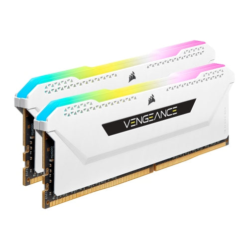 Corsair Vengeance RGB Pro SL 16GB Kit (2 x 8GB), DDR4, 3600MHz (PC4-28800), CL18, XMP 2.0, White