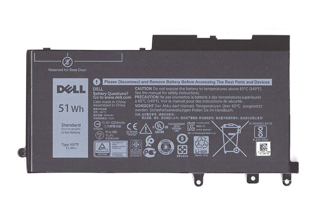 Dell Battery, 51WHR, 3 Cell, Lithium Ion D4CMT, Battery, DELL, Latitude E5280, E5480, E5580