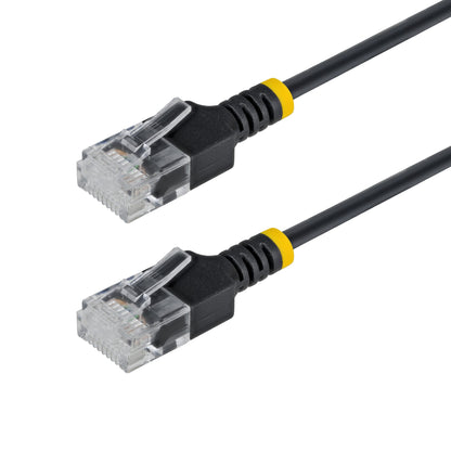StarTech.com 4m Black Ultra Slim Cat6A Ethernet Cable, UTP, Pure Bare Copper Wire, 34AWG Slim RJ45 Network Patch Cord, Individually Tested
