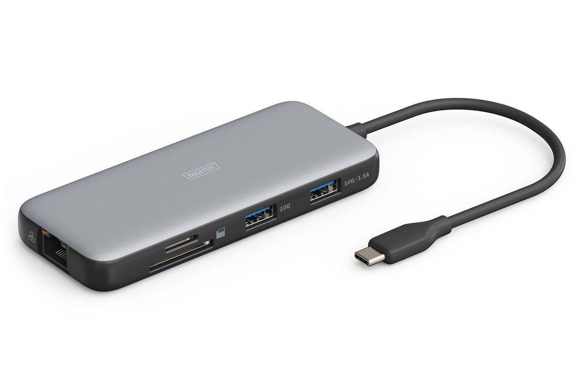 Digitus USB-C Docking Station, 7-Port, 1x HDMI 3x USB 3.2 Gen 2, 1x RJ45, 1x SD,1x MicroSD, 1x PD