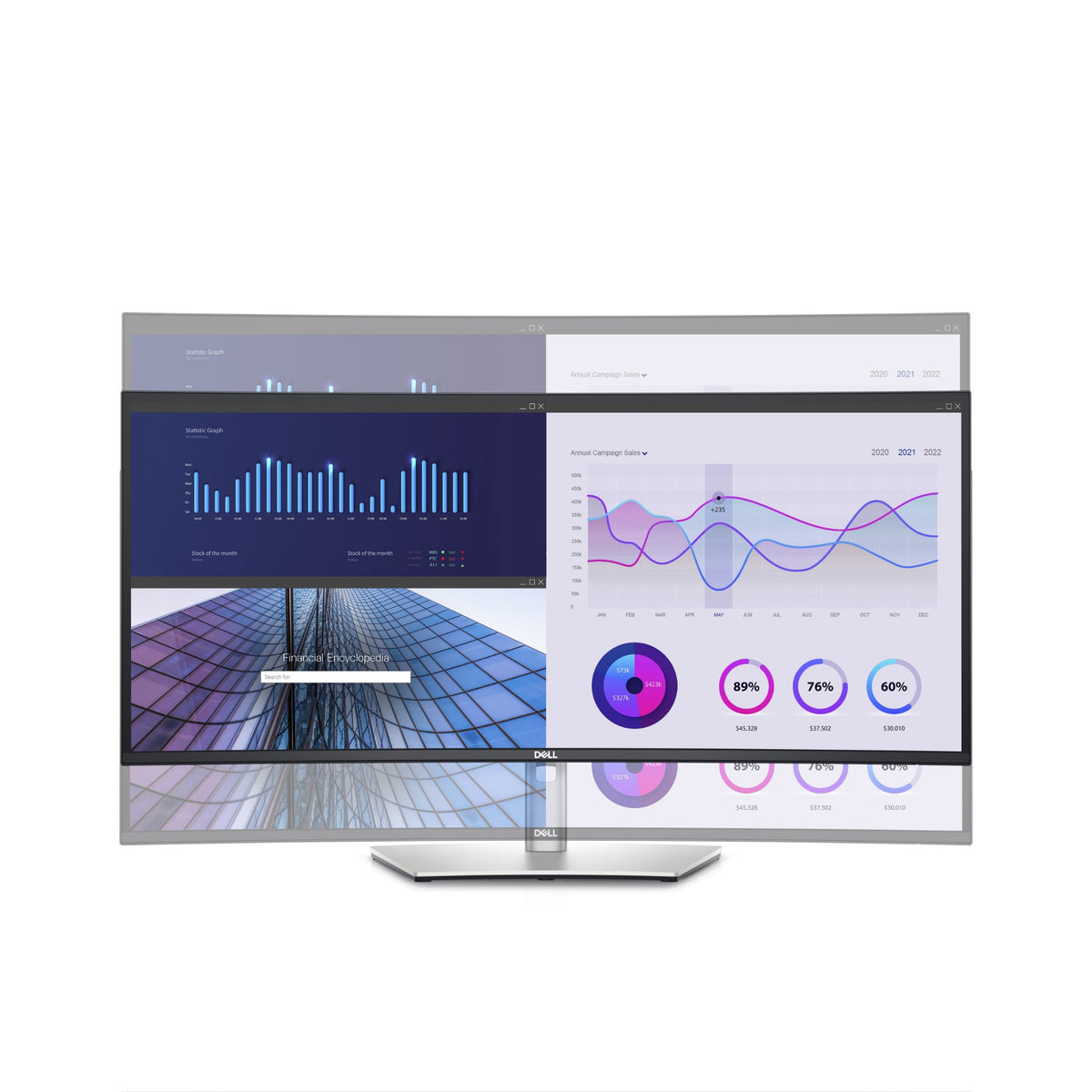 DELL UltraSharp U3423WE computer monitor 86.7 cm (34.1") 3440 x 1440 pixels UltraWide Quad HD LCD Silver