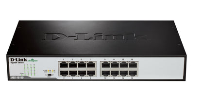 D-Link DGS-1016D/E network switch Unmanaged Black, Metallic