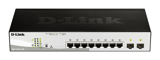 D-Link DGS-1210-10P - 10-Port Gigabit Smart Managed Switch including 2x SFP ports, nuclias compatible