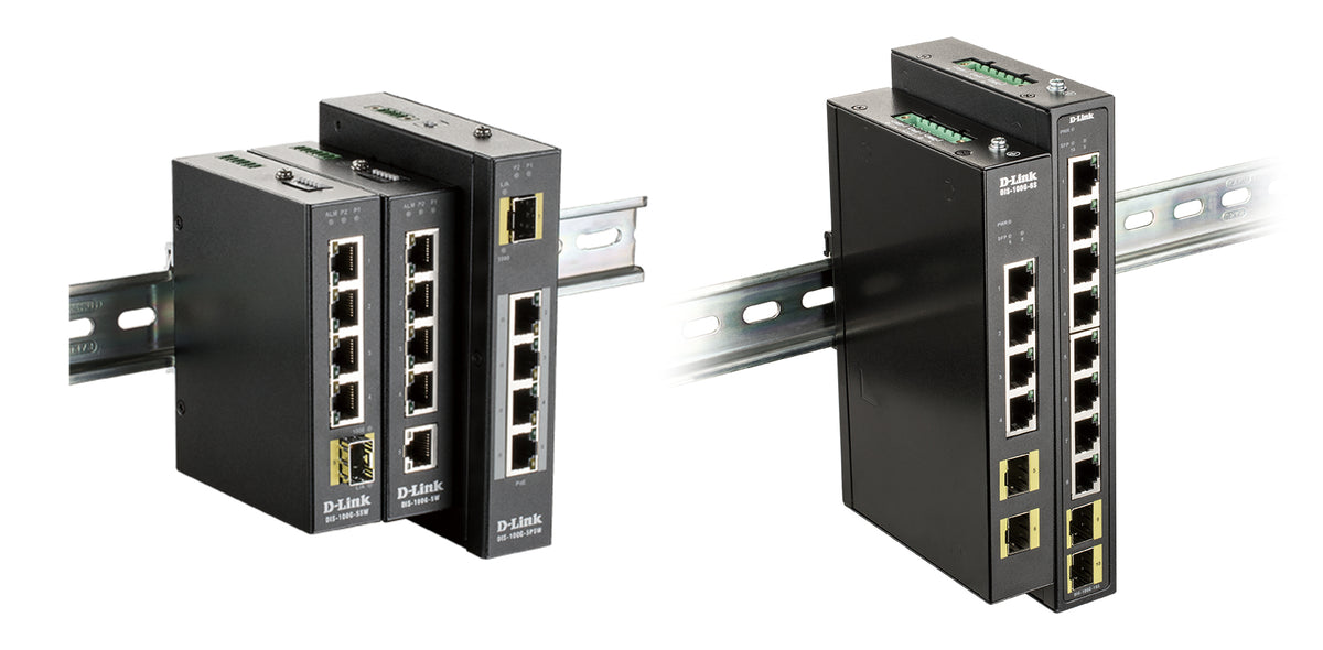 D-Link 8-port Gigabit Industrial Switch including 2 x 100/1000M SFP