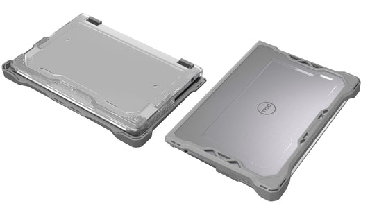 MAXCases Extreme Shell-F Slide Case (ESL bottom panel) for Dell 3120 & 3140 Windows Clamshell & Convertible 2:1 11.6" (Gray/Clear)