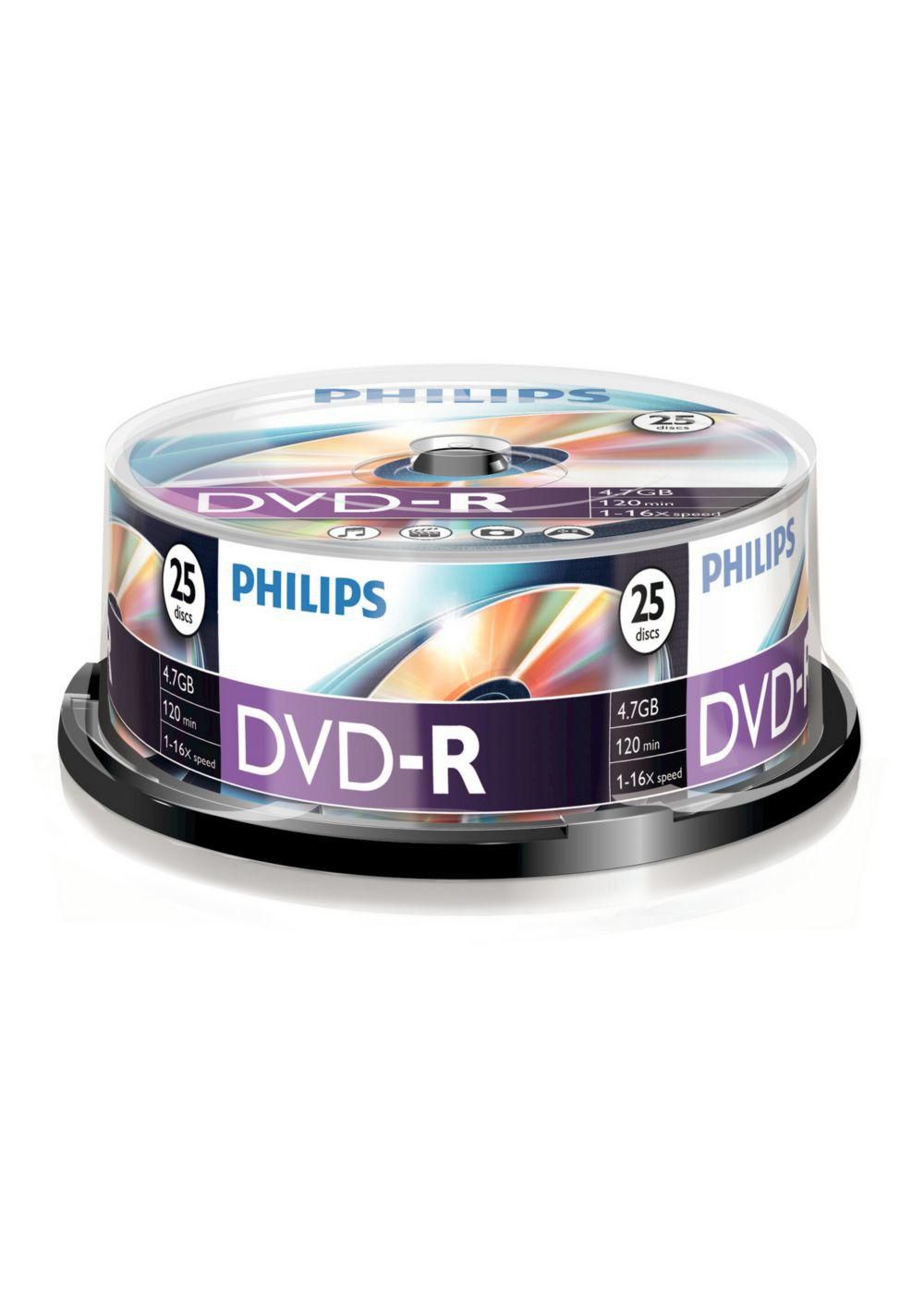 Philips 25 x DVD-R, 4.7GB/120min, 16x DM4S6B25F 4.7 GB/120 min 16 x DVD-R, 4.7 GB, DVD-R, 120 min, 16x