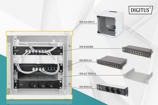 Digitus Network Set - 254 mm (10") - 6U, 312 x 300 mm (W xD)