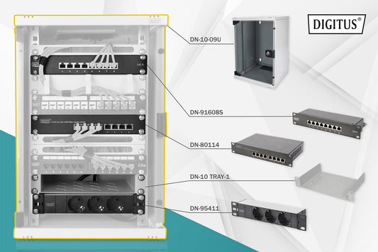 Digitus Network Set - 254 mm (10") - 9U, 312 x 300 mm (W xD)