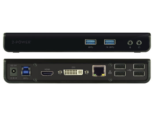 2-Power DOC0110A laptop dock/port replicator Wired USB 3.2 Gen 1 (3.1 Gen 1) Type-B Black