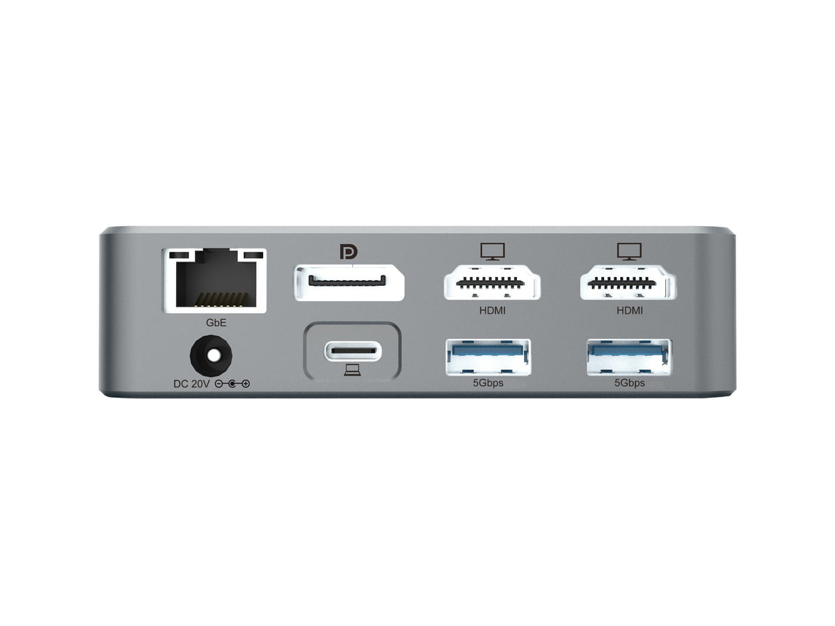Conceptronic DONN25G 15-in-1 DisplayLink USB 3.2 Gen 2 Docking Station, Triple 4K60Hz Display, HDMI x 2, DisplayPort, USB-C 10Gbps x 2, USB-A 10Gbps x 2, USB-A 5Gbps x 2, SD, TF/MicroSD, GbE, Audio, DC in, Security Slot, PD 3.0