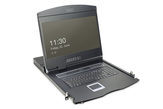 Digitus 19" LCD KVM console, 8-port VGA, German keyboard