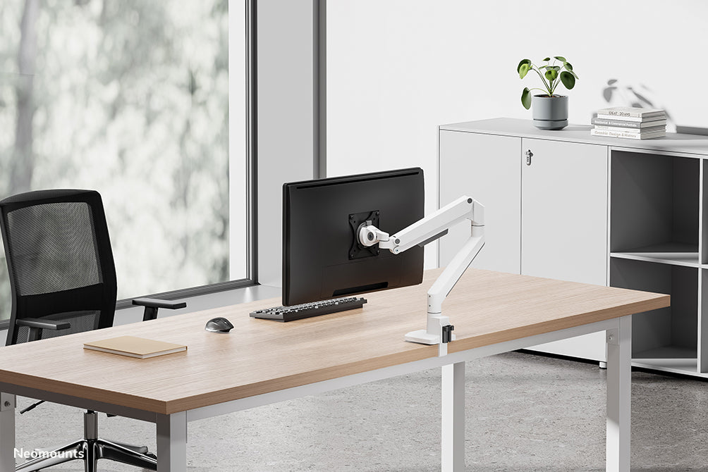 Neomounts DS70-250WH1 Monitor arm 17-35" - gas spring - Topfix - 180°-stop