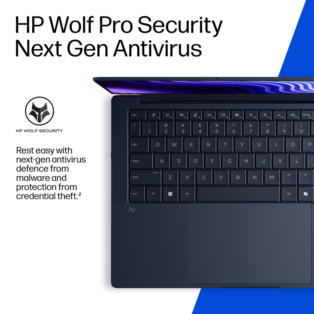 HP EliteBook X G2q 14 inch Notebook Next Gen AI PC Wolf Pro Security Edition Copilot+ PC Laptop 35.6 cm (14") 3K 32 GB LPDDR5x-SDRAM 512 GB SSD Wi-Fi 7 (802.11be) Windows 11 Pro Blue