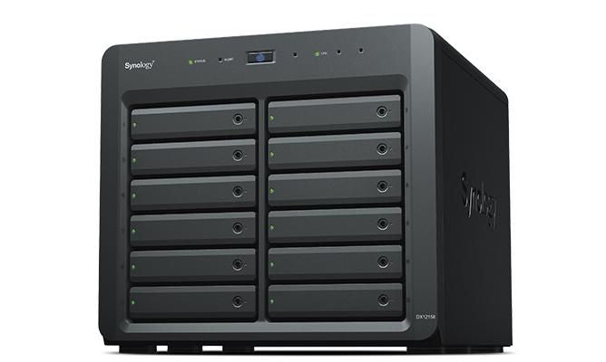 Synology Expansion Unit DX1215II 12-bay DX1215II, HDD/SSD enclosure, 2.5/3.5", Serial ATA, Serial ATA II, Serial ATA III, Hot-swap, Black