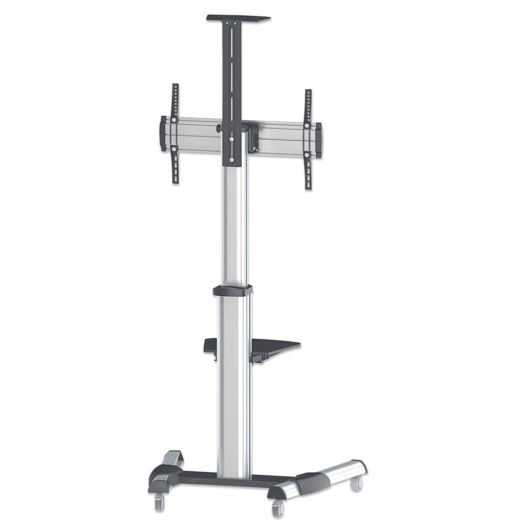 Manhattan Trolley Mount Stand for TV & Monitors, For screens 37" to 65", VESA compatibility: all between 200x200 to 600x400mm - check the dimensions of the four mounting holes on back of screen to ensure it fits, Max 50kg, Silver, LFD, Bracket, Lifetime W