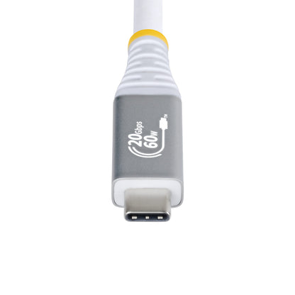 StarTech.com 3m (10ft) USB4 Cable, 20Gbps, USB-IF Certified USB-C Cable, 60W PD, 4K 120Hz DP 2.1, TPE Jacket, White USB-C Cord