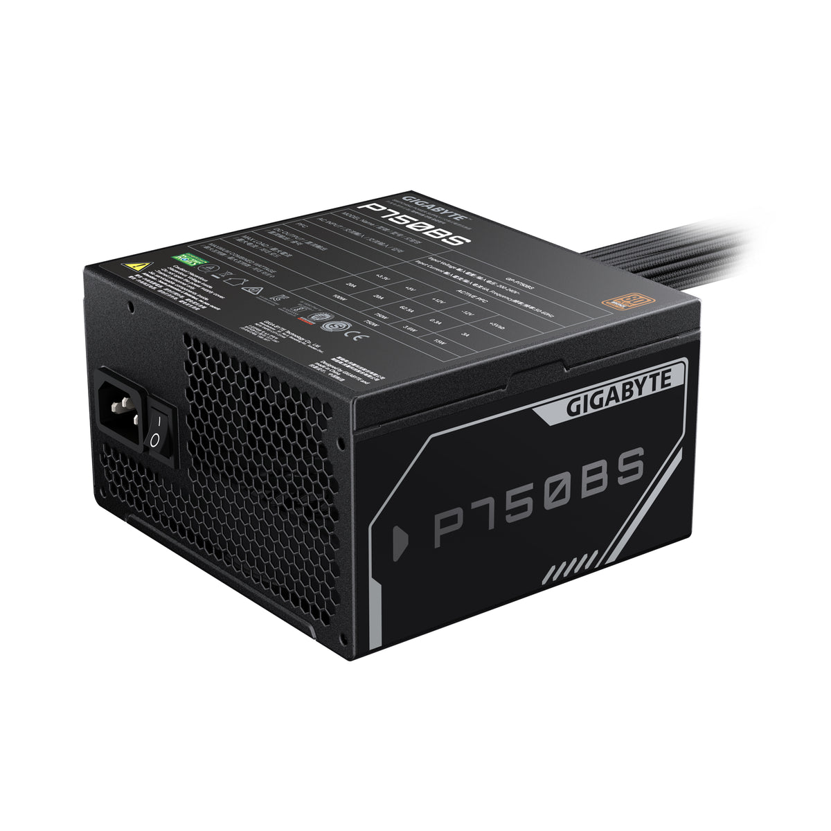 GIGABYTE P750BS Power Supply - PCI-E 6+2 Pin x 4, 80 PLUS Bronze, 120mm Fan, ATX compatible, EU Plug