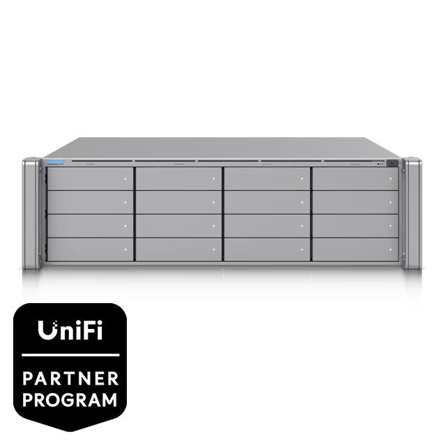 Ubiquiti Enterprise Network Video Recorder, 3U NVR with (16) 2.5/3.5" drive bays, supporting up to (70) 4K cameras or (210) Full HD cameras.