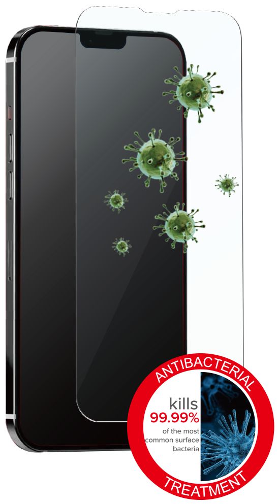 eSTUFF Apple iPhone 13 mini Antibacterial Screen Protector. Titan Shield. 25 pcs BULK pack